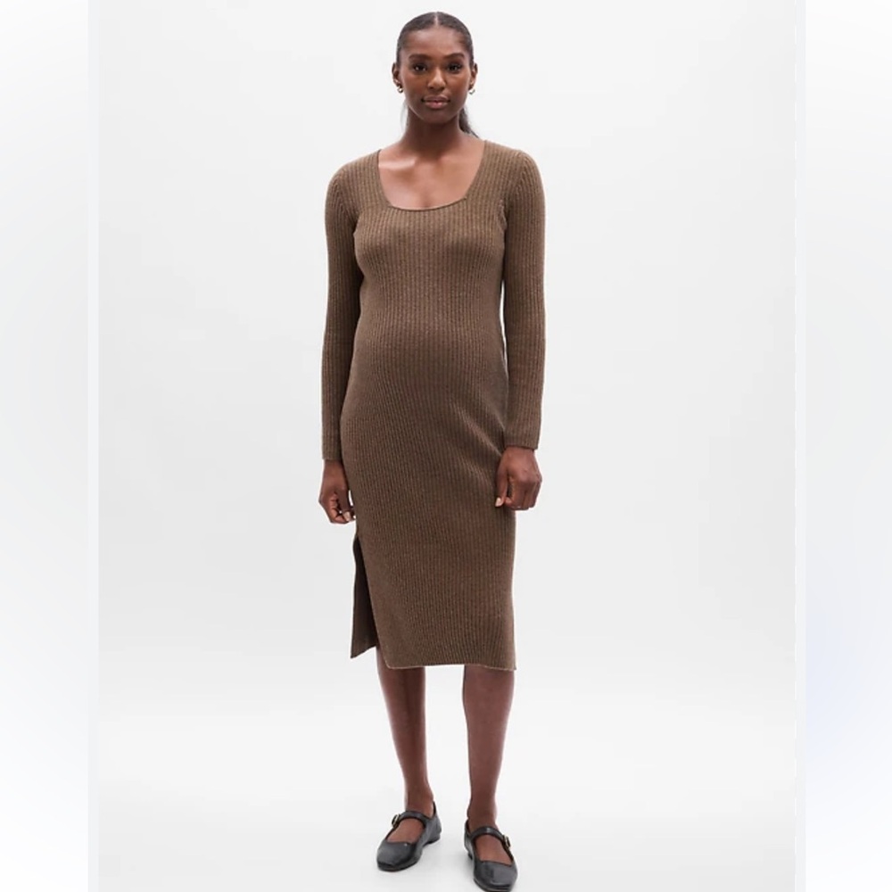 GAP Maternity CashSoft Rib Midi Sweater Dress